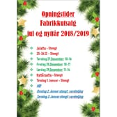 Opningstider Fabrikkutsalget jul og nyttår 2018/2019