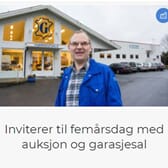 Inviterer til femårsdag med auksjon og garasjesal