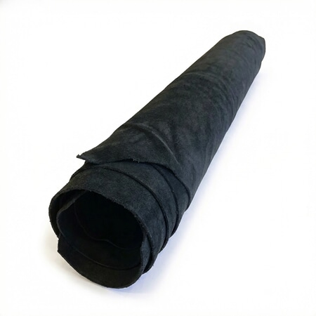 Svart, røft lær, 4-5 mm