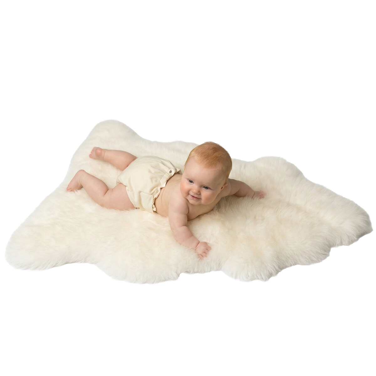 Baby p&aring; et babyunderlagsskinn